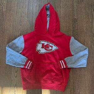 Kids Red and Gray Hoodie. Kansas City Chiefs